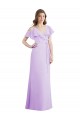 Cold Shoulder Lilac V-Back A-Line V-Neck Bridesmaid Dresses Mississauga