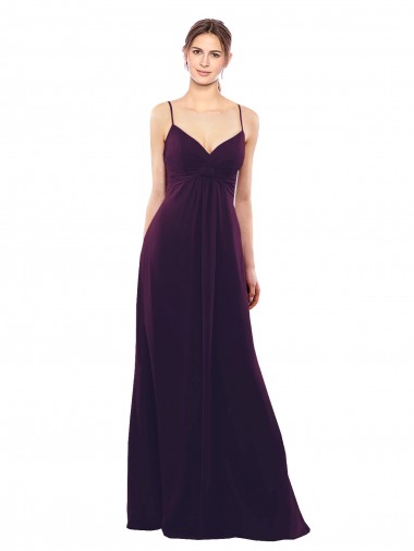 Sleeveless Grape Criss Cross Open Back A-Line Spaghetti Straps Formal Dress / Bridesmaid Dress Mississauga