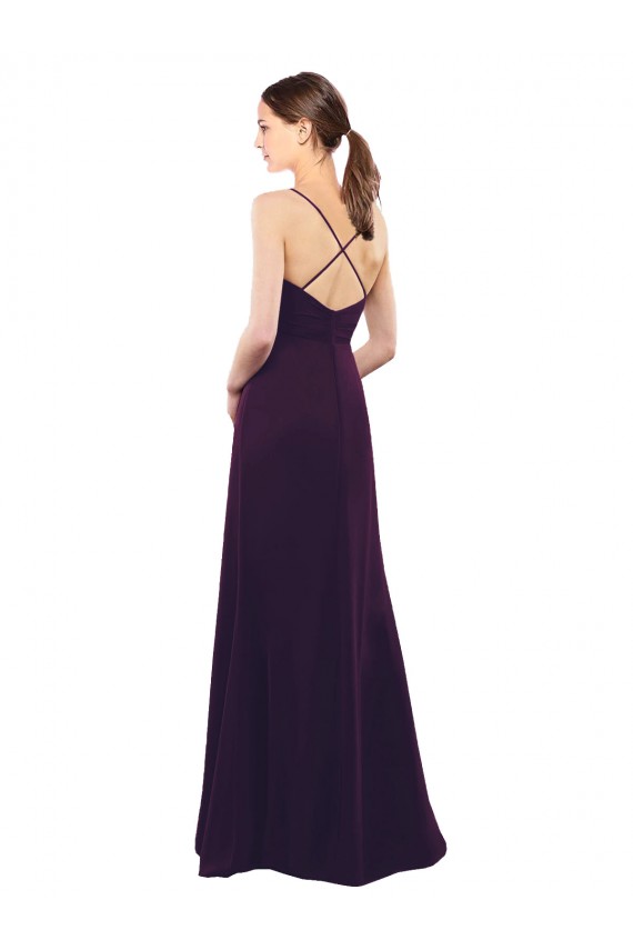 Sleeveless Grape Criss Cross Open Back A-Line Spaghetti Straps Formal Dress / Bridesmaid Dress Mississauga