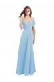 Cold Shoulder Light Sky Blue Low Back A-Line Spaghetti Straps Bridesmaid Dress Mississauga