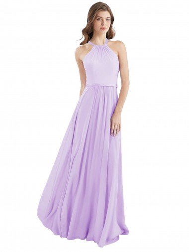 Sleeveless Lilac A-Line Halter Neck Bridesmaid Dress / Evening Dress Mississauga