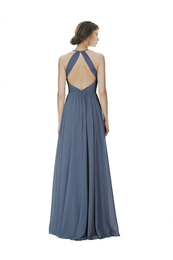Sleeveless Silver Stone Open Back A-Line Halter Neck Formal Dress / Bridesmaid Dress Mississauga