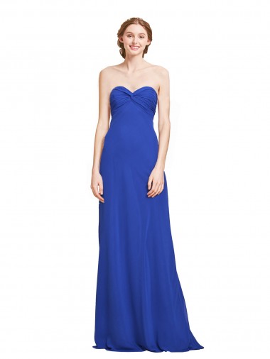 Sleeveless Royal Blue A-Line Sweetheart Bridesmaid Gown Mississauga