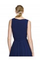 Sleeveless Dark Navy A-Line V-Neck Wedding Party Dress Mississauga