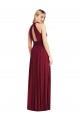 Sleeveless Burgundy Open Back A-Line Halter Neck Semi Formal Evening Dress / Bridesmaid Dress Mississauga