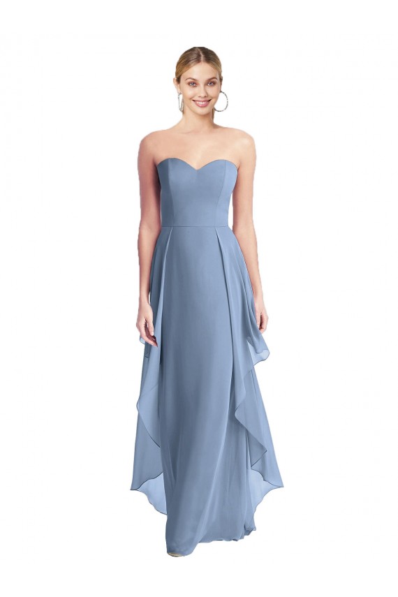 Sleeveless Dusty Blue A-Line Sweetheart Formal Dress / Bridesmaid Dress Mississauga