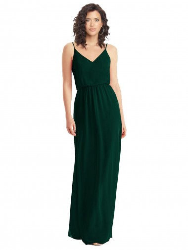 Sleeveless Ever Green Low Back A-Line V-Neck Semi Formal Evening Dress / Bridesmaid Dress Mississauga