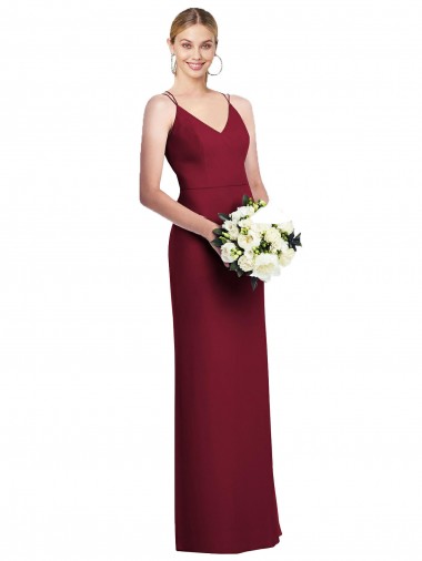 Sleeveless Burgundy A-Line V-Neck Formal Dress / Bridesmaid Dress Mississauga