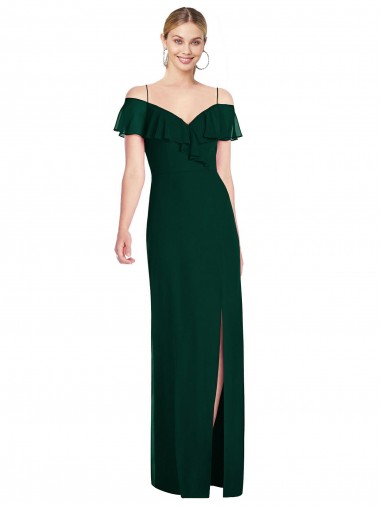Cold Shoulder Ever Green Trumpet Spaghetti Straps Semi Formal Evening Dress / Bridesmaid Dress Mississauga