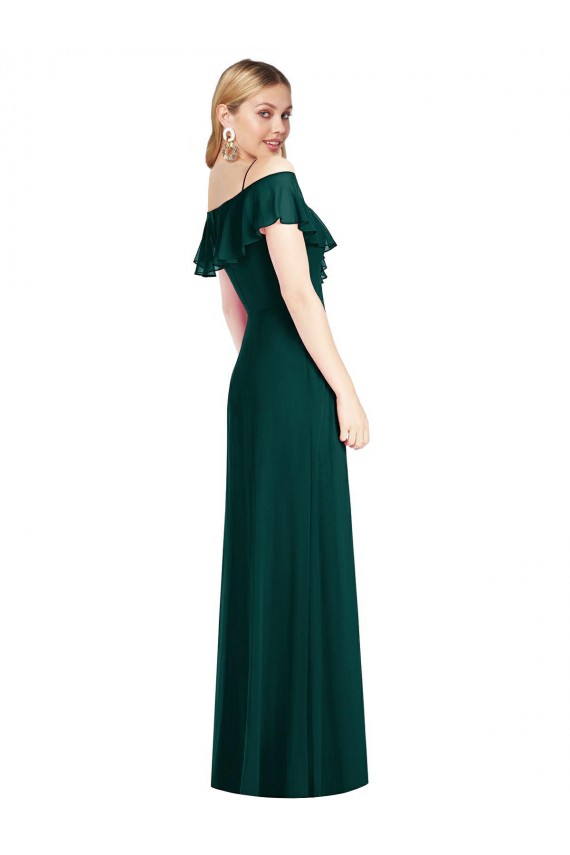 Cold Shoulder Ever Green Trumpet Spaghetti Straps Semi Formal Evening Dress / Bridesmaid Dress Mississauga
