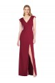 Ruffle Sleeves Burgundy Tie Back Mermaid V-Neck Bridesmaid Dress Mississauga