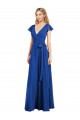 Flutter Sleeves Royal Blue A-Line V-Neck Bridesmaid Dress Mississauga