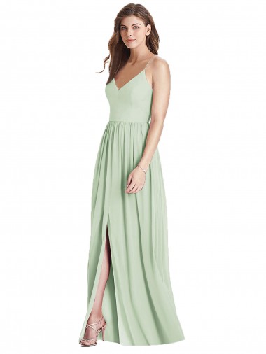 Sleeveless Sage Criss Cross Back A-Line Spaghetti Straps Semi Formal Evening Dress / Bridesmaid Dress Mississauga