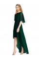 Flutter Sleeves Ever Green Open Back A-Line Round Neck High Low Bridesmaid Dress Mississauga