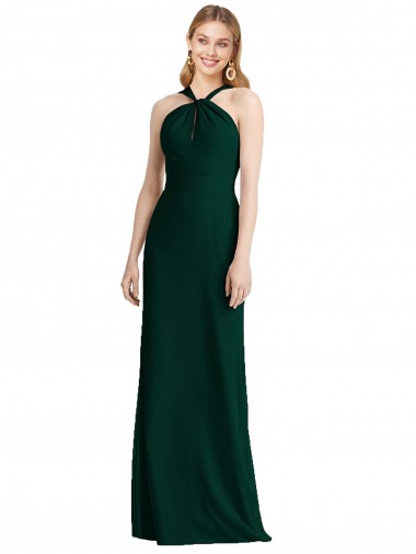 Sleeveless Ever Green Trumpet Halter Neck Bridesmaid Dress Mississauga