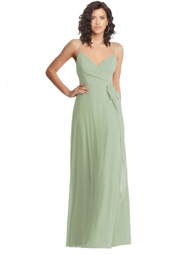 Sleeveless Smoke Green Trumpet Spaghetti Straps Formal Evening Gown / Bridesmaid Dress Mississauga