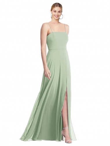 Sleeveless Sage Low Back Trumpet Spaghetti Straps Formal Evening Gown / Bridesmaid Dress Mississauga