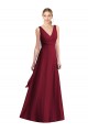 Sleeveless Burgundy V-Back A-Line Chiffon V-Neck Bridesmaid Dress Mississauga