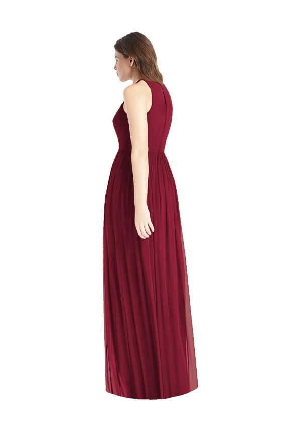 Sleeveless Lilac A-Line Halter Neck Bridesmaid Dress Mississauga