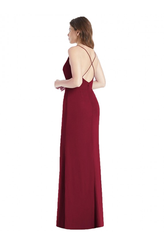 Sleeveless Hunter Criss Cross Back Mermaid Spaghetti Straps Bridesmaid Dress Mississauga