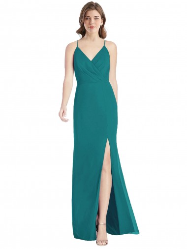 Sleeveless Hunter Criss Cross Back Mermaid Spaghetti Straps Bridesmaid Dress Mississauga