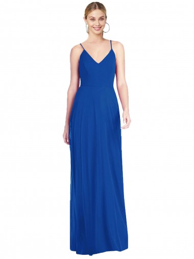 Sleeveless Royal Blue Criss Cross Back A-Line Spaghetti Straps Formal Dress / Bridesmaid Dress Mississauga