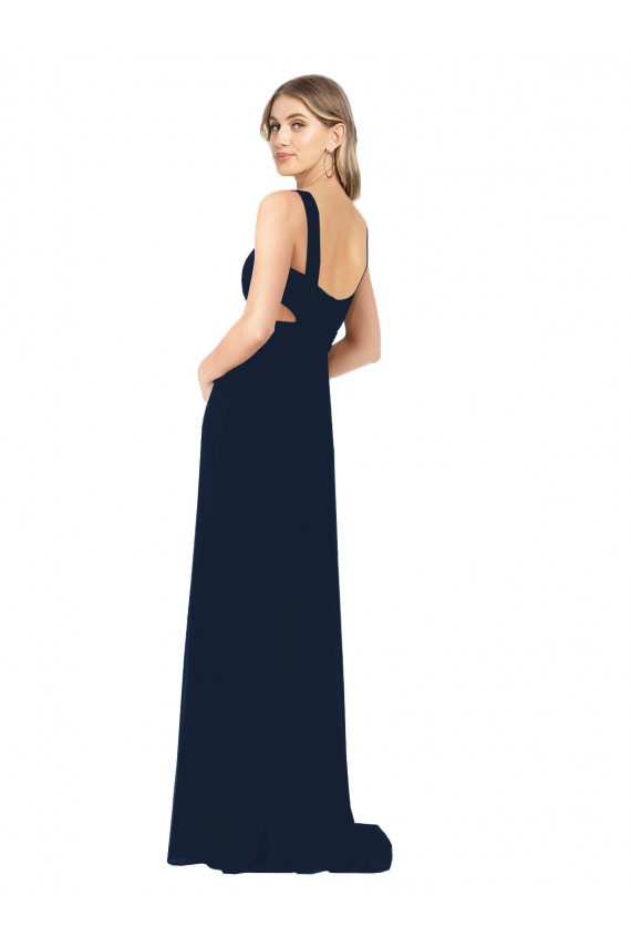 Sleeveless Dark Navy A-Line V-Neck Bridesmaid Dress / Evening Dress Mississauga