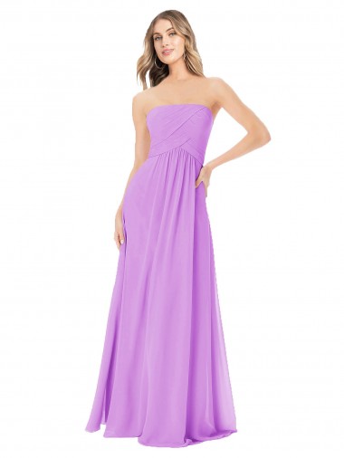 Sleeveless Violet A-Line Strapless Bridesmaid Dress Mississauga