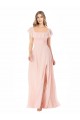Cap Sleeves Pink A-Line Square Neck Formal Dress / Bridesmaid Dress Mississauga