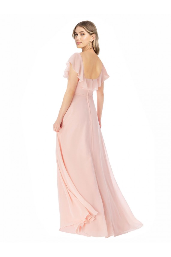 Cap Sleeves Pink A-Line Square Neck Formal Dress / Bridesmaid Dress Mississauga