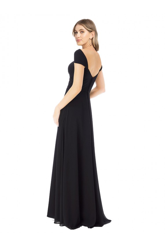 Cap Sleeves Black A-Line Sweetheart Bridesmaid Dress Mississauga