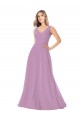 Sleeveless Dark Lavender A-Line V-Neck Bridal Party Dress Mississauga