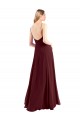 Sleeveless Burgundy Gold Low Back A-Line Spaghetti Straps Bridesmaid Dress Mississauga