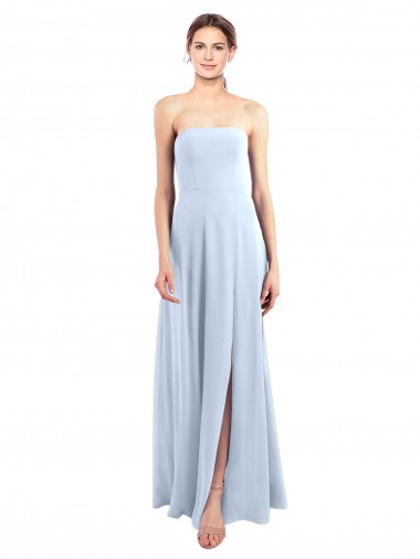 Sleeveless Light Sky Blue A-Line Strapless Bridesmaid Dress Mississauga