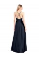 Sleeveless Dark Navy Criss Cross Back A-Line V-Neck Prom Dress / Bridesmaid Dress Mississauga