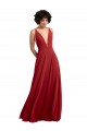 Sleeveless Red V-Back A-Line V-Neck Bridesmaid Dress Mississauga