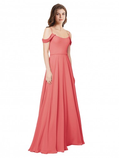 Sleeveless Desert Rose Low Back A-Line Off the Shoulder Bridesmaid Dress Mississauga