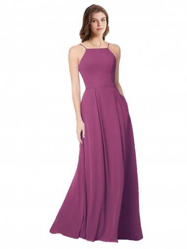 Sleeveless Wild Berry Open Back A-Line Strapless Bridesmaid Dress Mississauga
