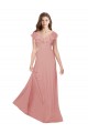 Flutter Sleeves Bliss Pink Criss Cross Back A-Line V-Neck Bridesmaid Dress / Evening Dress Mississauga