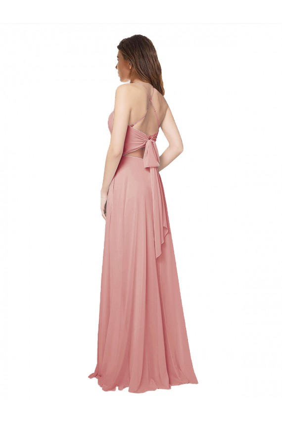 Sleeveless Bliss Pink Criss Cross Open Back A-Line Strapless Bridesmaid Dress Mississauga
