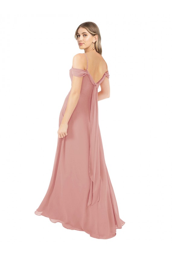 Sleeveless Bliss Pink A-Line Off the Shoulder Bridal Party Dress Mississauga