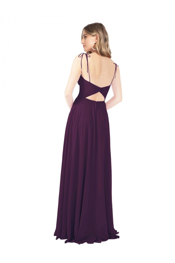 Sleeveless Grape Keyhole Back A-Line Spaghetti Straps Bridesmaid Dress Mississauga