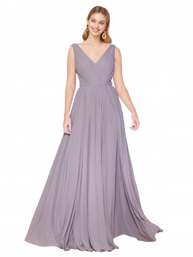 Sleeveless Dusty Rose V-Back A-Line V-Neck Formal Evening Gown / Prom Dress / Bridesmaid Dress Mississauga