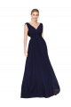 Sleeveless Dark Navy A-Line V-Neck Formal Evening Gown / Prom Dress / Bridesmaid Dress Mississauga
