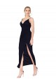 Sleeveless Dark Navy V-Back Mermaid Soft Chiffon V-Neck Formal Evening Gown / Prom Dress / Bridesmaid Dress Mississauga