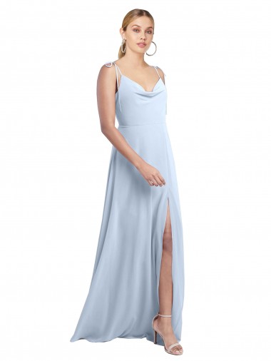 Sleeveless Light Sky Blue V-Back A-Line Spaghetti Straps Bridesmaid Dress / Evening Gowns Mississauga