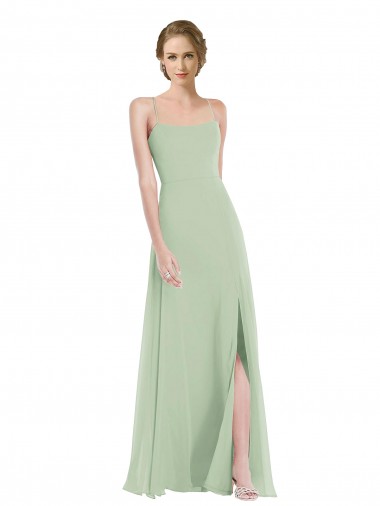 Sleeveless Sage Criss Cross Back A-Line Scoop Neck Semi Formal Evening Dress / Bridesmaid Dress Mississauga