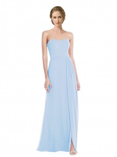Sleeveless Light Sky Blue A-Line Soft Chiffon Sweetheart Formal Dress / Bridesmaid Dress Mississauga