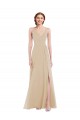 Sleeveless Champagne Criss Cross Back A-Line V-Neck Semi Formal Evening Dress / Bridesmaid Dress Mississauga