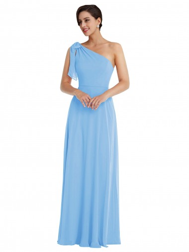 Sleeveless Periwinkle Trumpet One Shoulder Semi Formal Evening Dress / Bridesmaid Dress Mississauga